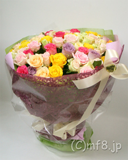 ミックスバラ100本の花束