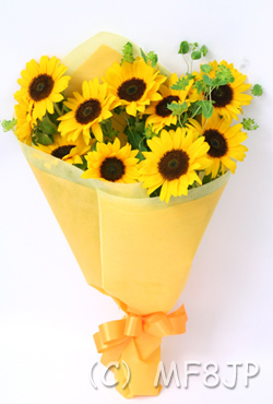10本のヒマワリの花束