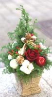 リース風クリスマスフラワーアレンジ